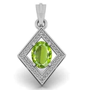 7.25 Ratti/ 6.25 Carat Certified Natural Peridot Gemstone Silver Plated Pendant | eBay