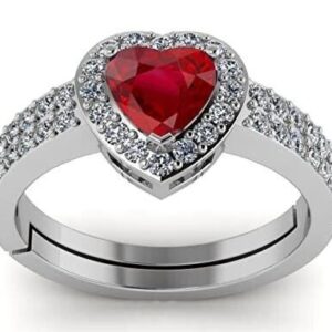 5.25 Ratti 4.50 Carat Certified Ruby Manik Gemstone Heart Shape Silver Ring For | eBay