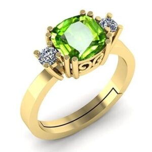 7.25 Ratti 6.50 Carat Natural Peridot Cubic Zirconia Gold Plated Adjustable Rin | eBay