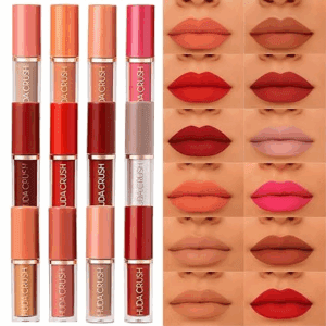 Poojavi Mini Lipstick Combo Set - 12Pcs Liquid Lipstick Waterproof, Long Lasting Matte Finish, Red, Pink, Maroon, Nude, Brown Lipstick Gift Set for Women - Perfect Lipstick for Dusky Skin Tone