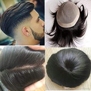 Hair Patch System For Full Head Toupee Wig For Boys Pack Of 1 (9 * 6 BLACK, NORMAL)
