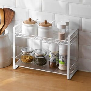 Cabinet 2 Tier Kitchen Organiser/stand/Shelf/Holder/Utensils Rack for Spices Jars (White)