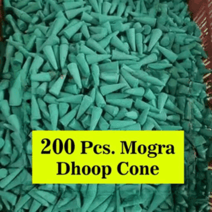 Poojavi Incense 200 Pcs. Dhoop cone Mogra fragrance Pooja Dhup Cones For pooja Pack Of 200 pcs. Dhoop Cone Non Charcoal and Non Toxic Classy Incense Jasmine Dhoop Cone