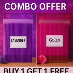 Poojavi Lavender & Gulab Agarbatti | Combo Offer Buy 1 Get 1 Free | Premium Incense Sticks for Pooja, Meditation & Relaxation