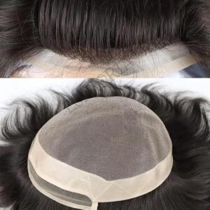 Handcrafted 8x6 Front Lace Hair System for Men | 100% Human Hair Patch | Ultra-Realistic Front Hairline Wig | Non-Surgical Hair Replacement Toupee | Indian Natural Brown