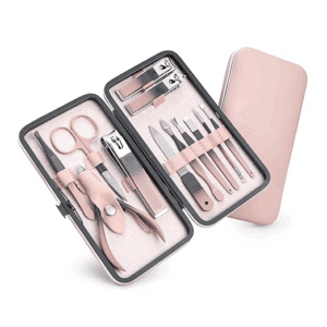 Poojavi Set 12 Pcs Nail Clipper Set with Nail Filer for Men & Women, Manicure Pedicure Kit for Thick Toenails & Fingernails, Manicure kit, Premium Pink