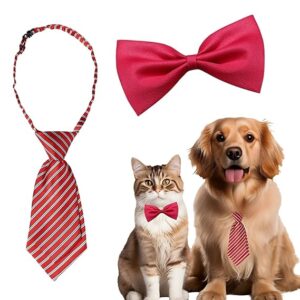 Poojavi Square Dog Tie & Bow Tie Combo ? Stylish Accessories | Adjustable Fit for Comfort | Small to Large Breeds | Elegant & Adorable Design for Special Occasions | Everyday Wear (Random Colour)
