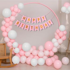 Pink Birthday Decoration - 53 Pcs Happy Birthday Decoration Kit | Happy Birthday Banner | birthday Decoration Kit For Girls | Balloons For birthday Girl (cardstock) (latex)