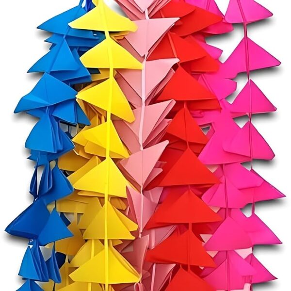 10 Pcs Decorative Triangle Toran,Triangle Cloth Garlands 4Ft. Hanging for Mehndi, Haldi, Wedding,Pongal,Festive Backdrops