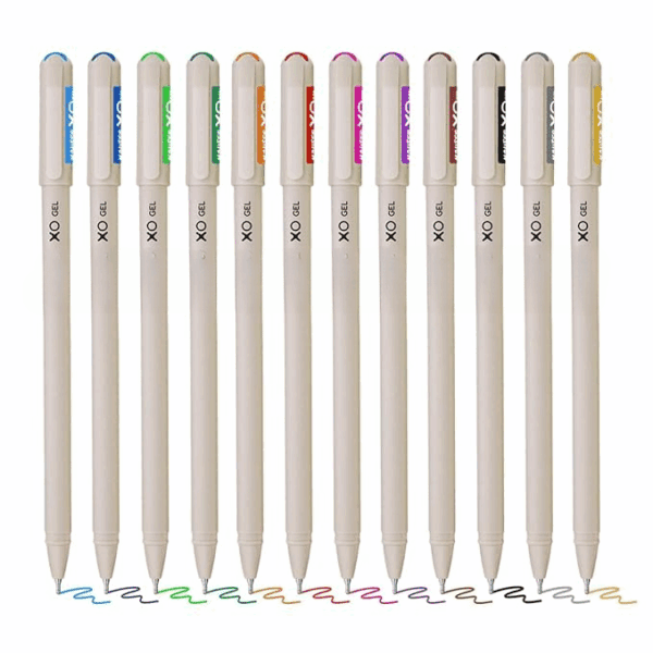 Multicolor Gel Pen with Hard Box Case | Sleek Body & Minimalistic Design | Matt Finish | Ultra Durable Tip | Set Of 12 Bright Ink Colors