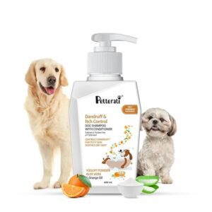 Poojavi Dandruff & Itch Control Dog Shampoo, 400 Milliliter Relieves Itching & Soothes Sulphate & Paraben Free for Golden Retriever, Shih Tzu, German Shepherd, Labrador