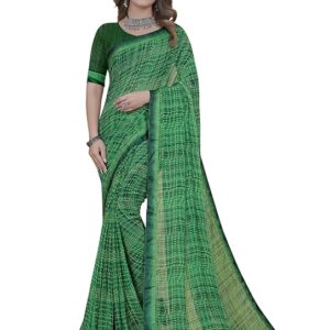 Poojavi Women's Georgette Printed Saree with Blouse Piece||Exclusive Traditional Saree For Women