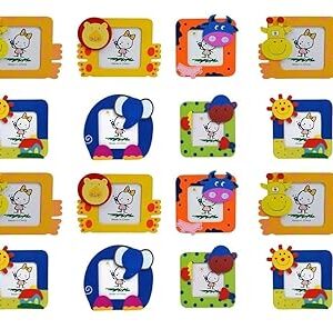 Poojavi Beautiful Wood Cute Cartoon Photo Frames For Children Birthday Party Return Gift (Pack Of 6)