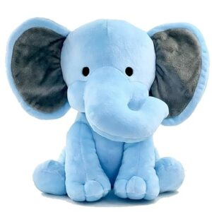 Elephant Sitting Plush Soft Toy Cute Kids Animal Home Decor Boys/Girls (Blue, 30 cm)