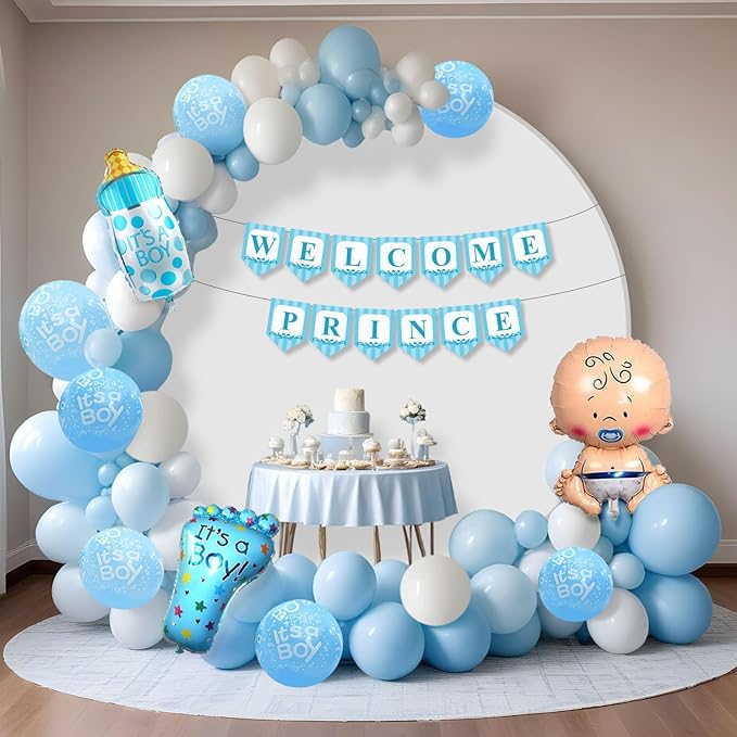 Baby Welcome Home Decoration - 44pcs | Welcome Home Baby Decoration | Baby Shower Decoration Items | Welcome Home Decoration Kit | Welcome Prince Banner (cardstock, Foil, Cardstock)