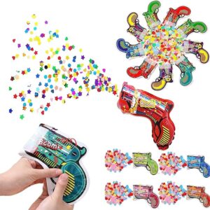 Confetti Party Poppers Party Supplies MulticolorMetallic Inflatable Gun Premium Popper Favors for Birthday Wedding Graduation Anniversary Parties Celebrations-6 Pcs