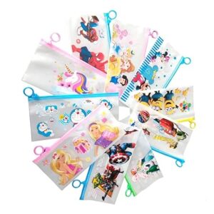 Poojavi Plastic Cartoon Stationery Zip Pouch for Pen Pencil and Multi Utility Best for Return Navratri Gifts (Design 11, Pack of 24),Multicolor