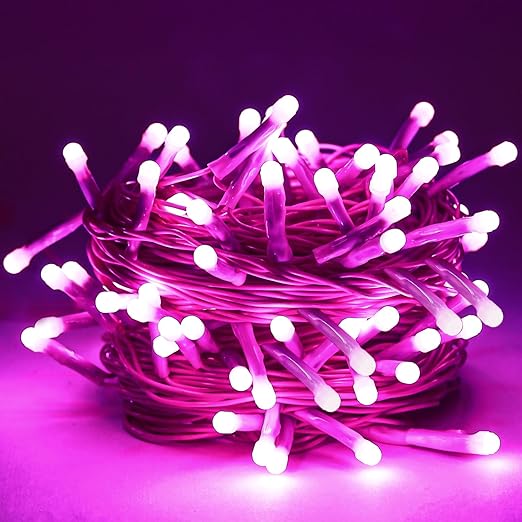Power Pixel Serial String/Fairy Light | Plug Sourced | Suitable for Home & Outdoor Decoration, Diwali, Christmas, Ramadan, Wedding, Party, Festival (Pack of 1, Pink)