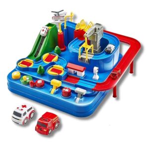 Car Race Tracks Toy | Car Adventure Toy for 0-3 Years, Boys, Girls & Kids | Playset City Rescue Activity for Toddlers | Pre Educational Learning Puzzle Gift for Babies (Regular)