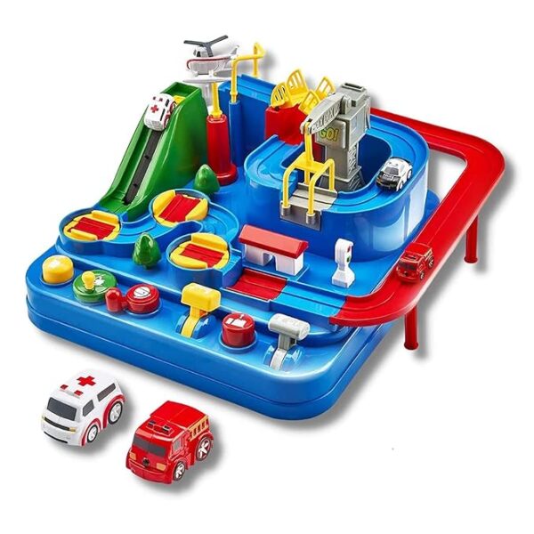 Car Race Tracks Toy | Car Adventure Toy for 0-3 Years, Boys, Girls & Kids | Playset City Rescue Activity for Toddlers | Pre Educational Learning Puzzle Gift for Babies (Regular)