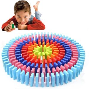 Domino Blocks for Kids Ages 3?10 ? Educational Colorful Building Blocks Game Set ? Montessori Toys for Boys & Girls ? Indoor Learning & Stem Play