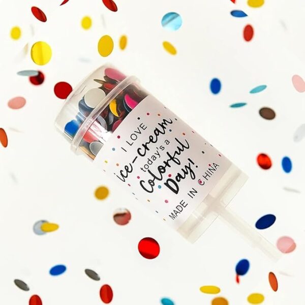 Mini Pocket Confetti Push Pop Containers Sprinkle Paper Poppers for Graduation, Wedding, Baby Shower, Christmas, New Year, Birthday, Fiesta Favors Supplies (Multicolor)