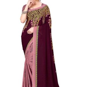Women's Printed Georgette Saree with Matching Blouse Piece | Stylish & Beautiful Fancy Saree for Festivals, Wedding, Parties, Casual Outings