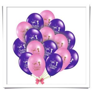 Rubber 50Pcs 1St Birthday Decoration Items Pink & Purple Balloon For Kids Baby Girl First Birthday Party Decoration Item For Princes Birthday Party Decoration