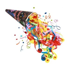 Birthday Poppers Pull Streamers No Mess Party Poppers Ice Cream Streamers Easy to Clean Handheld Streamers, Ideal for Birthday and Events