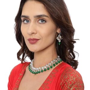 Poojavi Kundan & Pearls Jewellery Set for Women
