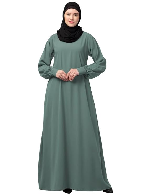 Poojavi Women's Inner Abaya Dress With Cuff Sleeves And Side Pocket Made in Nida Matte Fabric