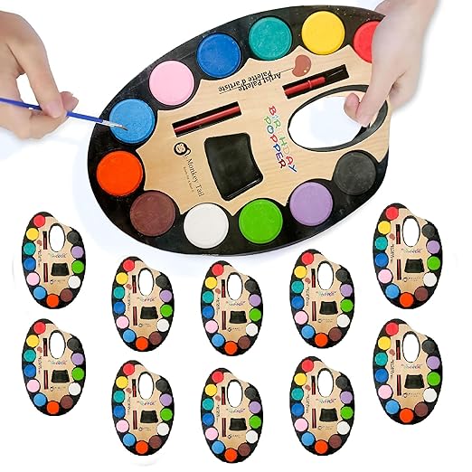 Poojavi 10 Pcs Water Colour with Paint Brush - Birthday Return Gift for Kids of All Age Groups