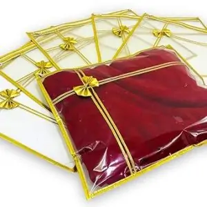 Transparent Single saree/suit Packing 10 Piece Flower Saree Cover/Saree Bag Organizer for Wardrobe Storage or Gifting .(Pack of 10,pvc)
