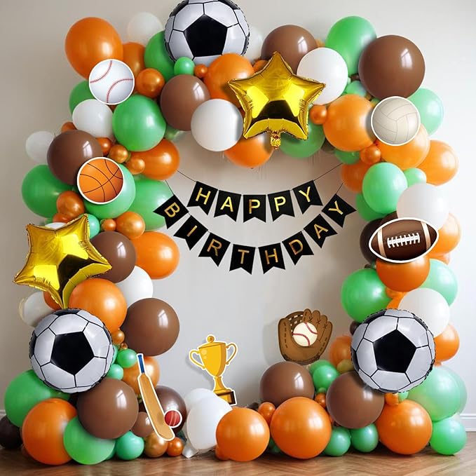 Football Theme Birthday Decoration - 50 Pcs Happy Birthday Decoration Items for Kids, Football Balloons for Decoration, Soccer Theme Decoration ItemsVisit the Party Propz Store