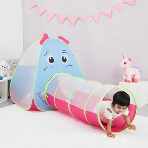 2 in 1 Elephant Tent for Kids | Pop-Up and Play | Tent with Tunnel, Blue
