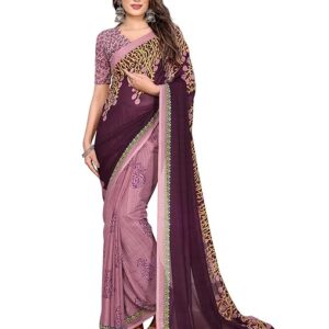 Women's Regular Fit Printed Bollywood Georgette Saree with Matching Blouse Piece | Stylish, Comfortable & Fancy Saree for Weddings, Parties, Casual Outings, Festivals
