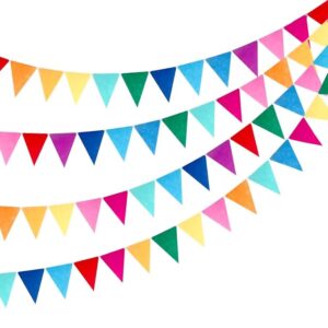 Party Multicolor Paper Pennant Banner ? Set of 3 (36 Flags, 27 cm) | Bunting for Party & Festival Decorations