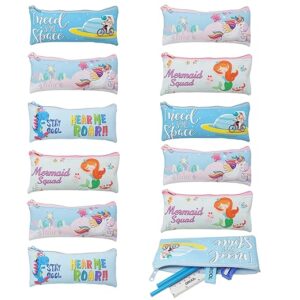 Poojavi Silicone Birthday Party Return Gift - 12Pc Cartoon Printed Multipurpose Pouches with Stationery for Kids (Assorted Design), Multicolor
