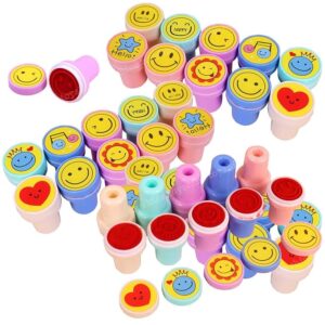 30 pcs Emoji Stamps for Children Self-Inking Stamp for Party Gifts for Children Thank You Party Gift for Boys Girls