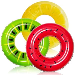Pool Float, Watermelon Orange Lemon Swim Tube Ring, Inflatable Swim Pool Party Inner Tube for Kids, Style Summer Pool Toy for Fun (Pack of 1)