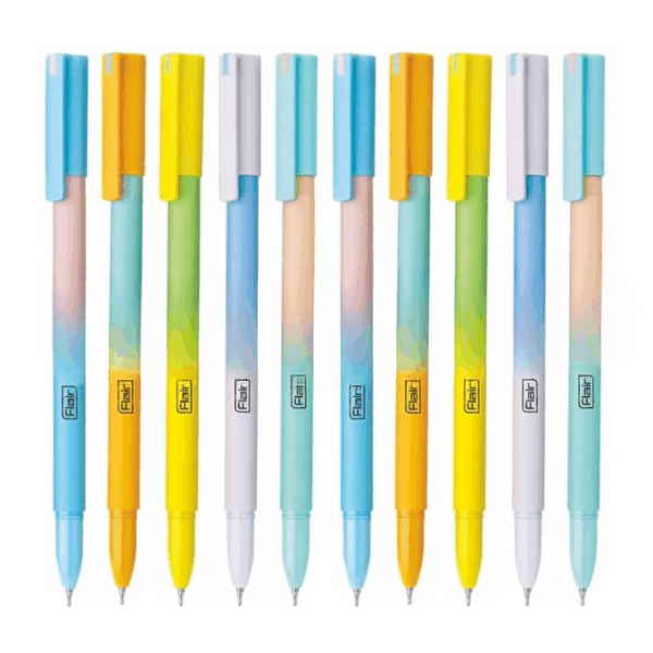 Move Gel Pen | Minimalistic & Aesthetic Matt Finish Pastel Body Colors | Effortless Writing With Sleek Clip Design | Blue Ink, Set Of 10