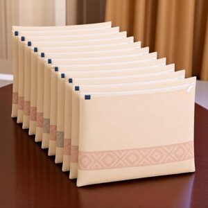 Cotton Saree Cover with Durable Mesh Window & Zipper Closure | Reusable, Washable, Breathable Saree Storage Organizer for Wardrobe or Travel Use | Multi-Purpose Clothes Bag | Pack of 12