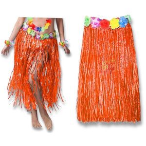 Premium Hawaiian Grass Fringe Stretchable Long Full Skirt Tassel Trim Costume (60 Cm)