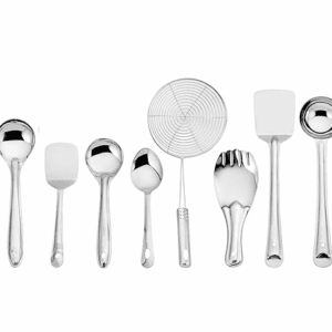10 Pieces Cooking Spoons Set, Contains Ladle, Turner, Strainer, Rice Spoon, Oval Spoon, Serving Spoon, Kitchen Cooking Essential Set for Home, 10 Pcs