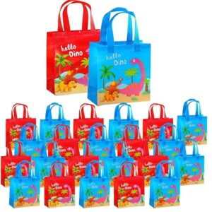 Poojavi Dinosaur Gifting Bags for Return Gifts - Pack of 12 Pcs Non-Woven Carry Bags, Multi-Purpose Reusable Carry Bag, Birthday Gifting Bags, Drawstring Bags for Return Gifts