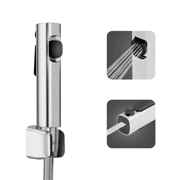 Water Saving Health Faucet with Hose | Jet Spray Pipe for Toilet | 2 Flow Modes | Chrome Finish