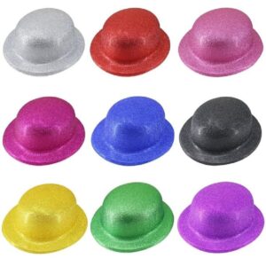 Hat/Party Fancy Hat/Bowler Glitter Hat For Men/Women/Kids/Teens/Adults & Suitable For Theme Birthday Parties & Many Occasion