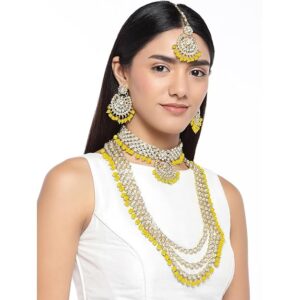 Kundan Faux Pearl Bridal Jewellery Set Gift for Women