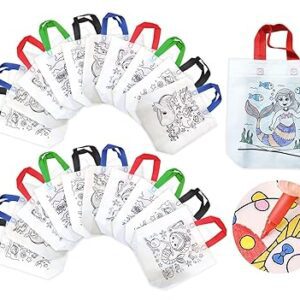 Poojavi Popper Doodle Colouring Bags as Birthday Return Gift or as Goody Bags - Assorted Theme -Multicolour - Set of 20 - Size: 10 x 11.5 x 4 inches