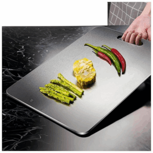 Large Stainless Steel Cutting Board for Kitchen - Premium Vegetable and Fruit Cutter, Heavy-Duty Metal Chopping Board, Big Size Pad (36 cm X 25 cm)